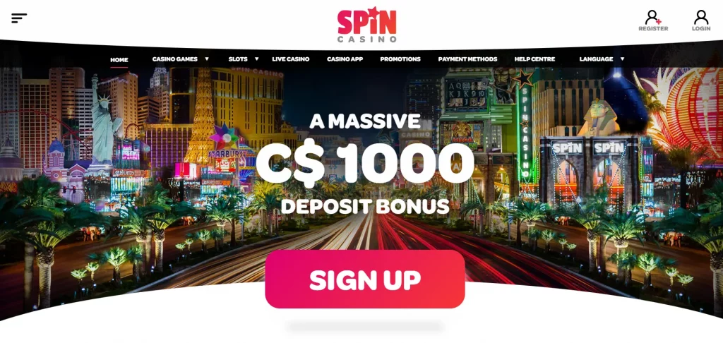 Spin casino view.